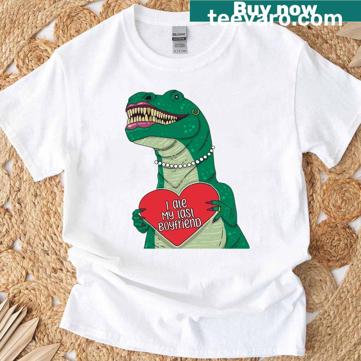 T-shirt with playful text proclaiming 'Pre Historic Lover' — on a men's t-shirt