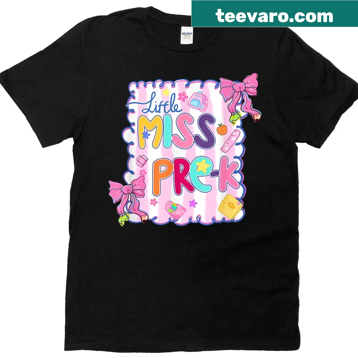 Playful t-shirt promoting Pre K back to school theme — on a men's t-shirt