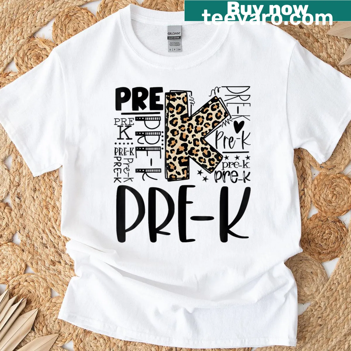 Vintage typography design for pre-k teachers on a t-shirt — on a men's t-shirt