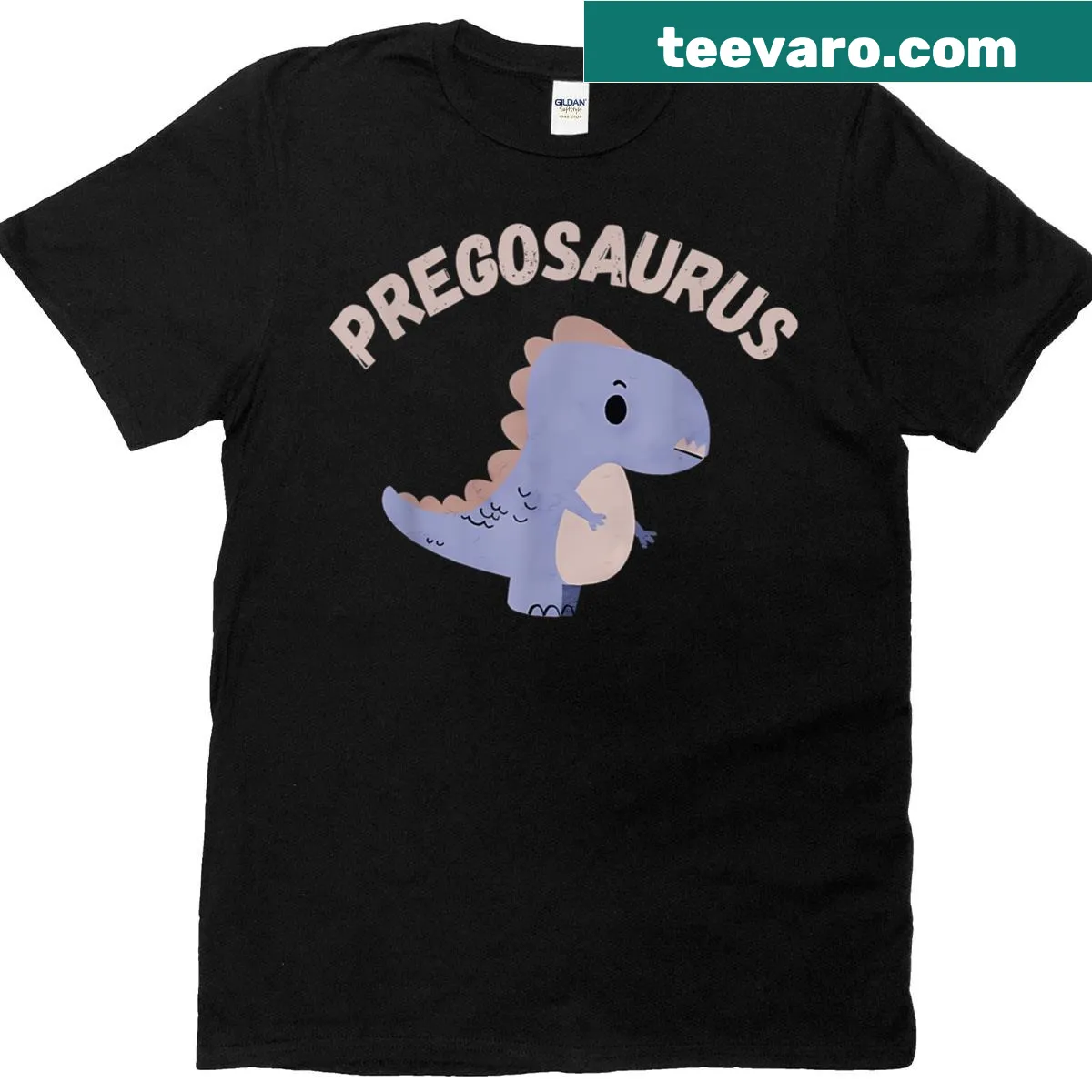 Cute cartoon dinosaur saying 'Pregosaurus' — on a men's t-shirt