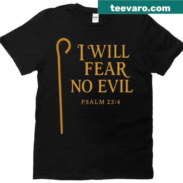 Antique oil painting style t-shirt featuring Psalm 23 design