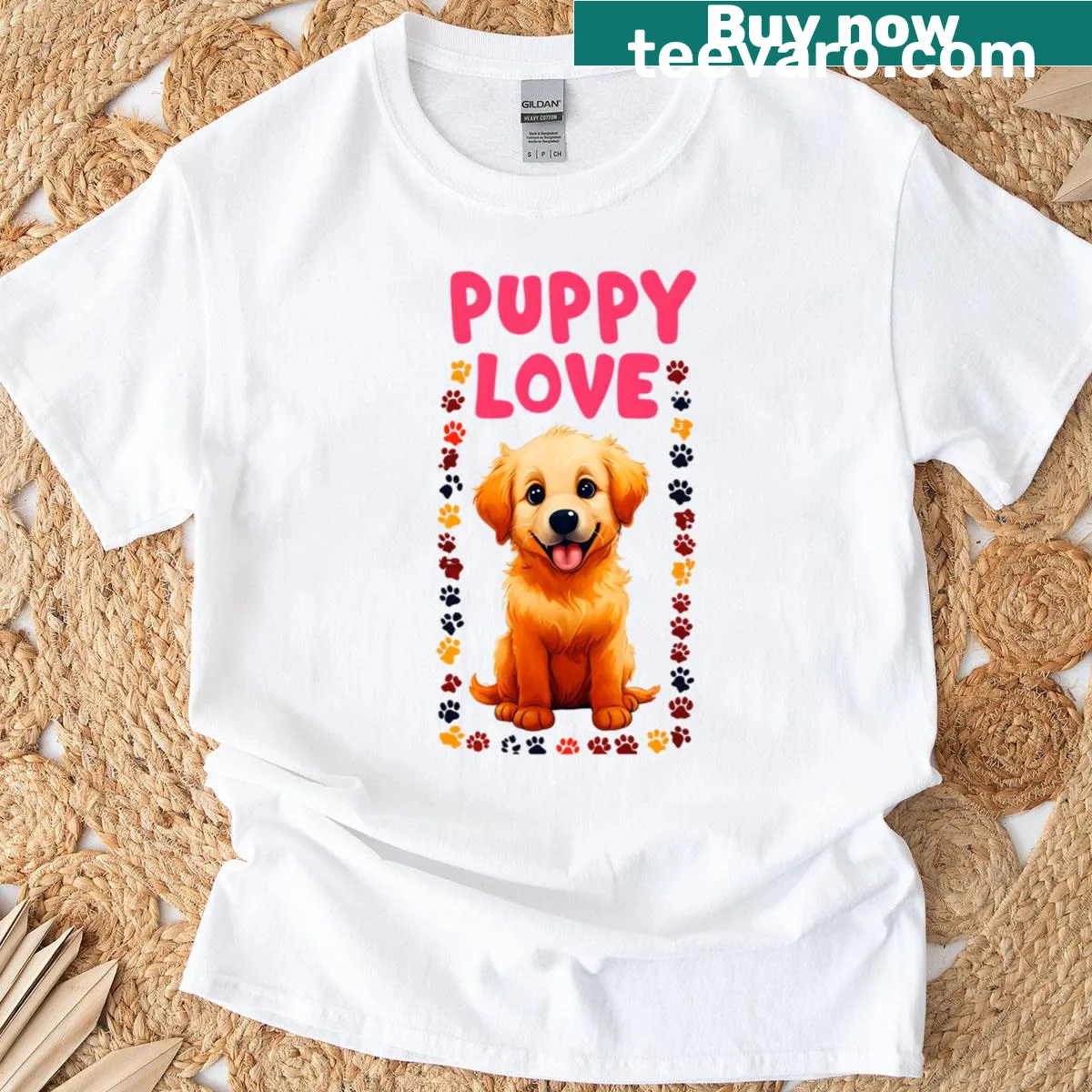 Cute illustration of playful puppies on a t-shirt — on a men's t-shirt