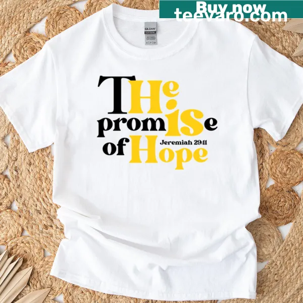 Inspirational typography t-shirt with 'Remember God's Promises' text