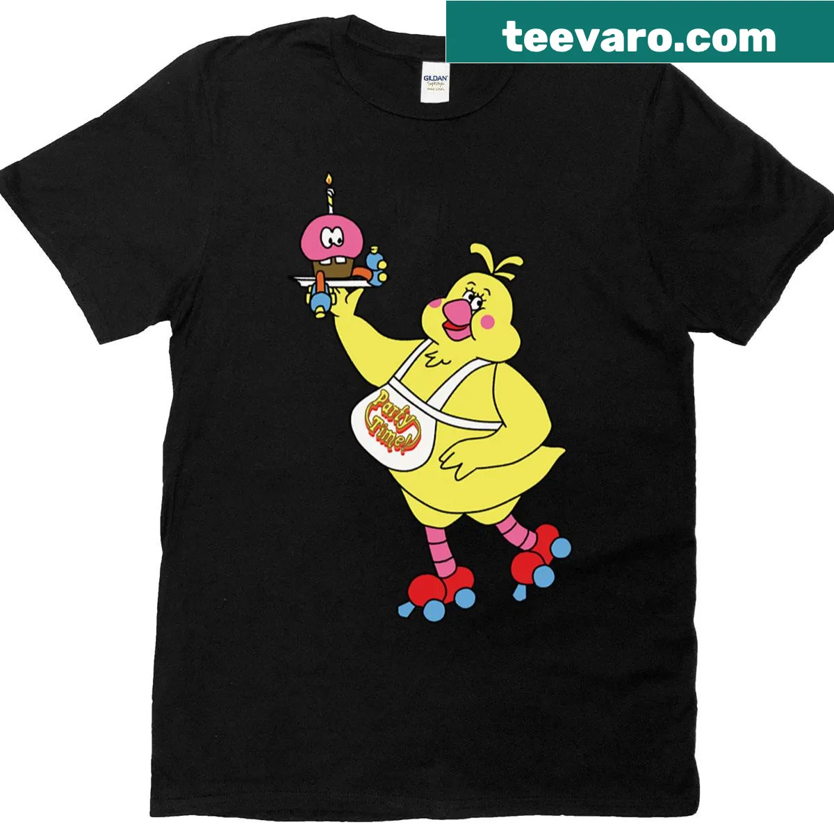 Vintage-style FNaF graphic with Chica and Mr. Cupcake on a T-shirt — on a men's t-shirt
