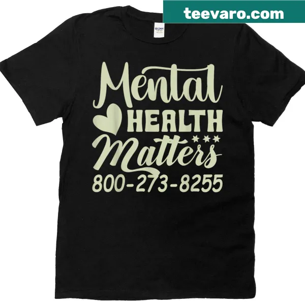 Mental health awareness t-shirt with bold typography