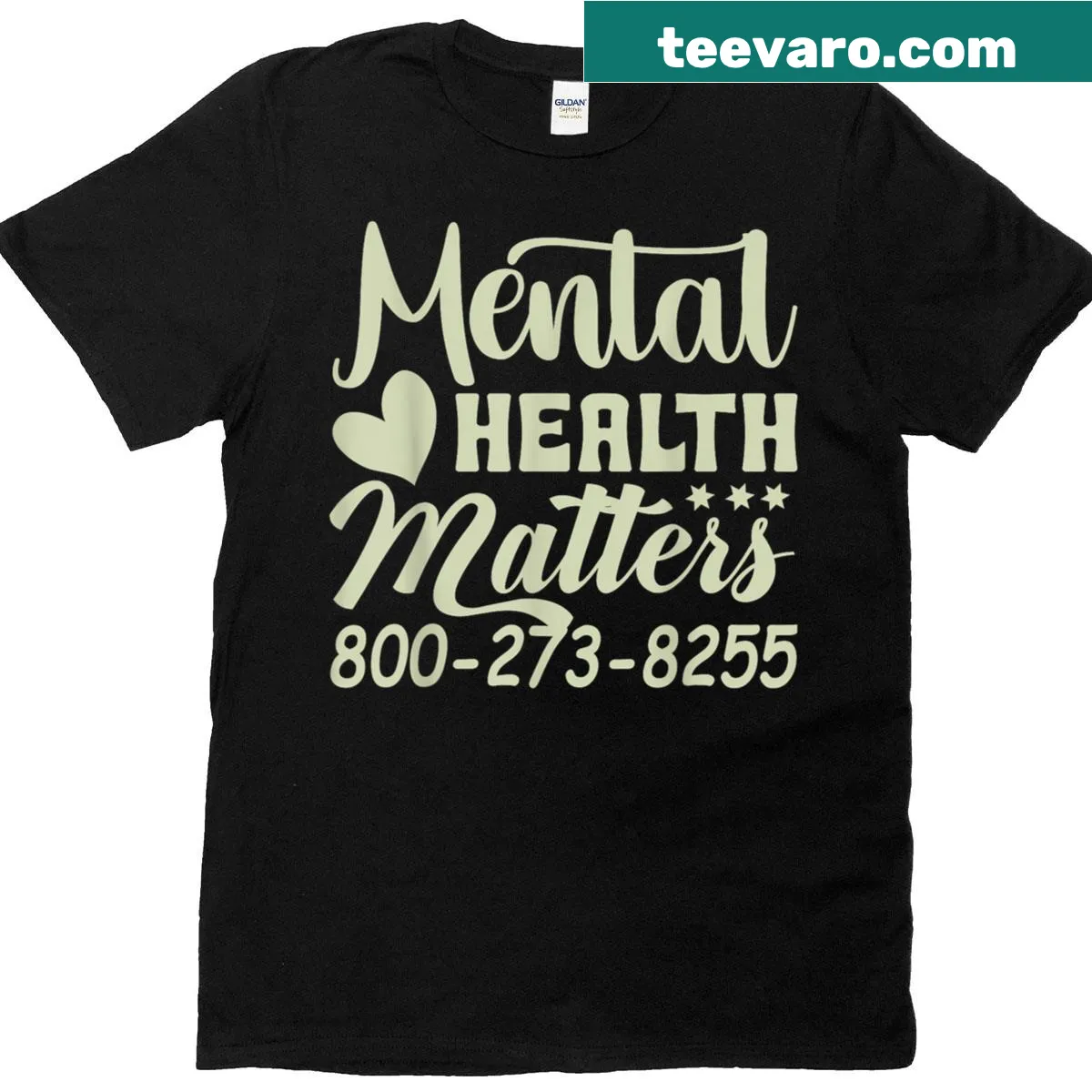 Mental health awareness t-shirt with bold typography — on a men's t-shirt