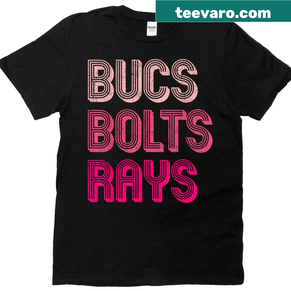 Vintage design featuring Tampa Bay sports teams on a T-shirt — on a men's t-shirt