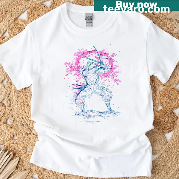 Samurai and cherry blossoms design T-shirt