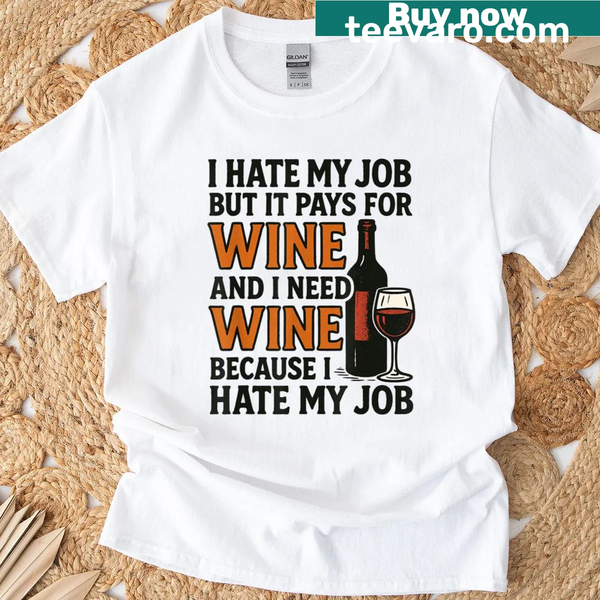 Sarcastic work humor t-shirt with clever phrase printed on chest — on a men's t-shirt
