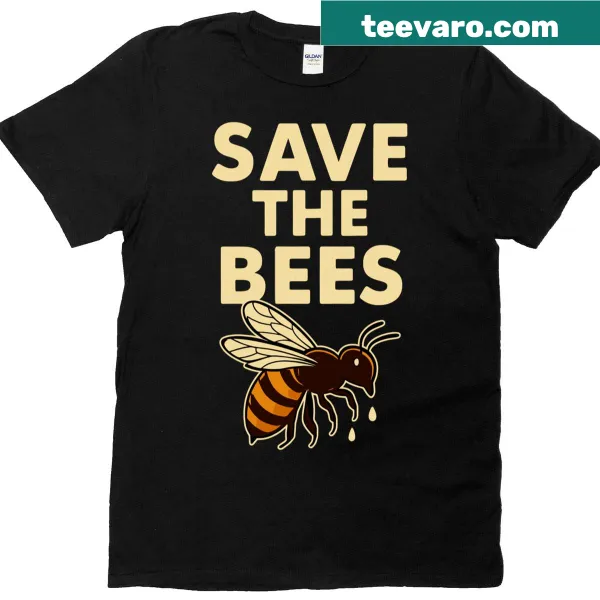 Funny t-shirt with a bee graphic promoting bee conservation