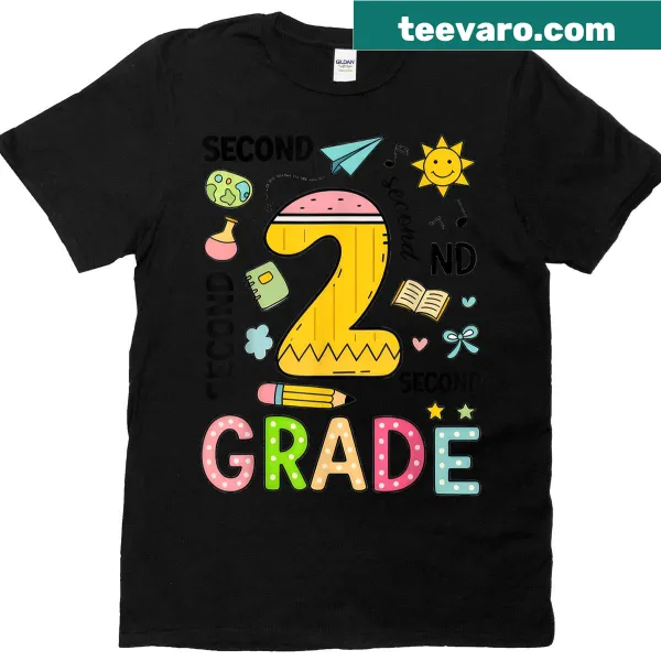 T-shirt celebrating second-grade teachers with pencil design