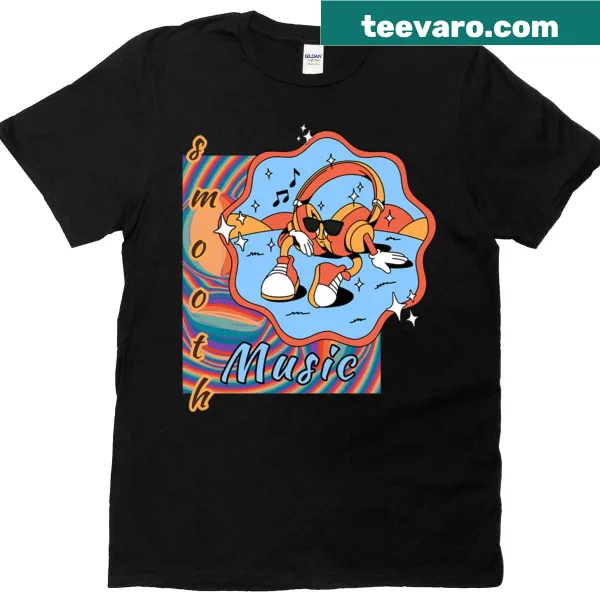Chic T-shirt featuring the phrase 'Smooth Music' in elegant typography.