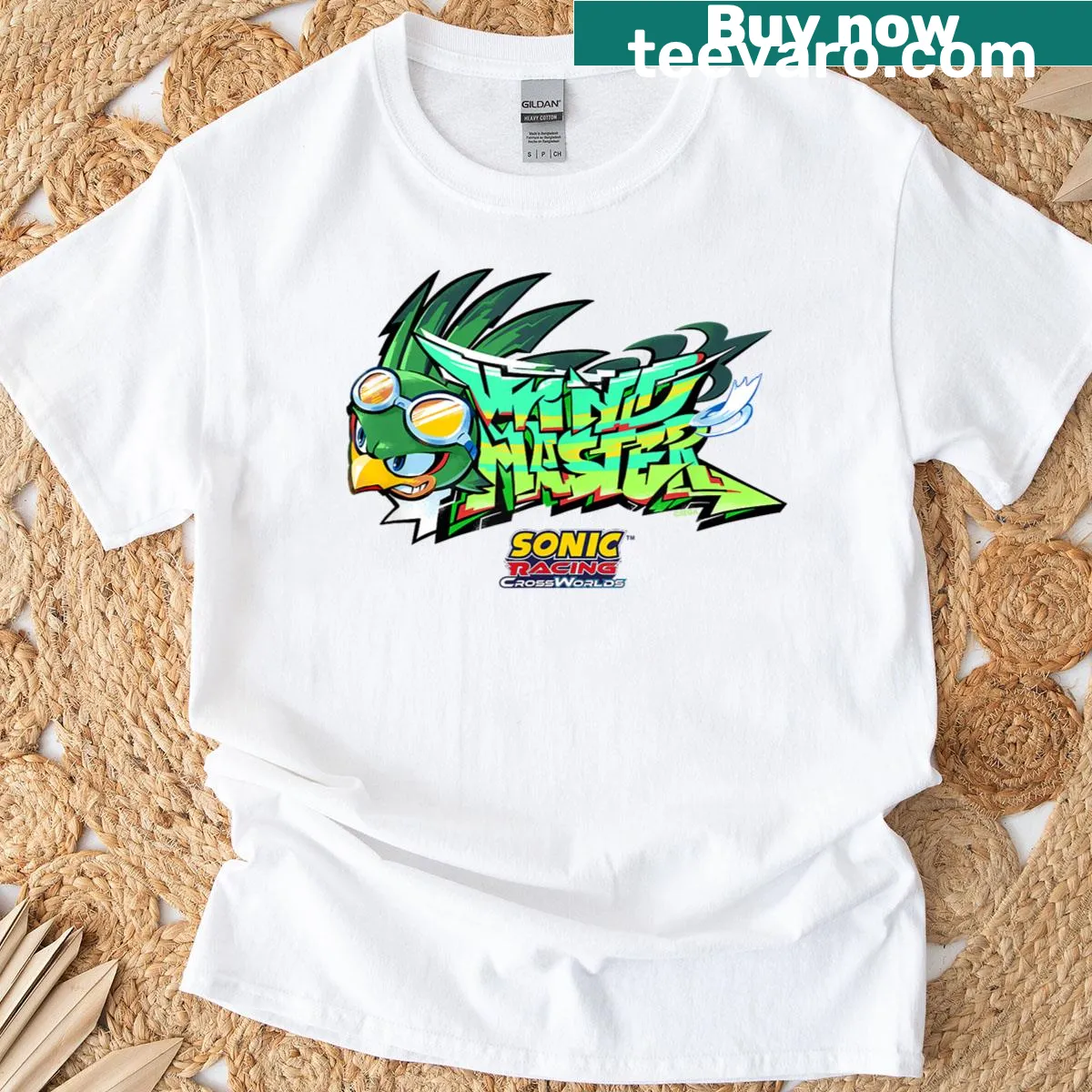 Illustration of Jet character from Sonic Racing on T-shirt — on a men's t-shirt