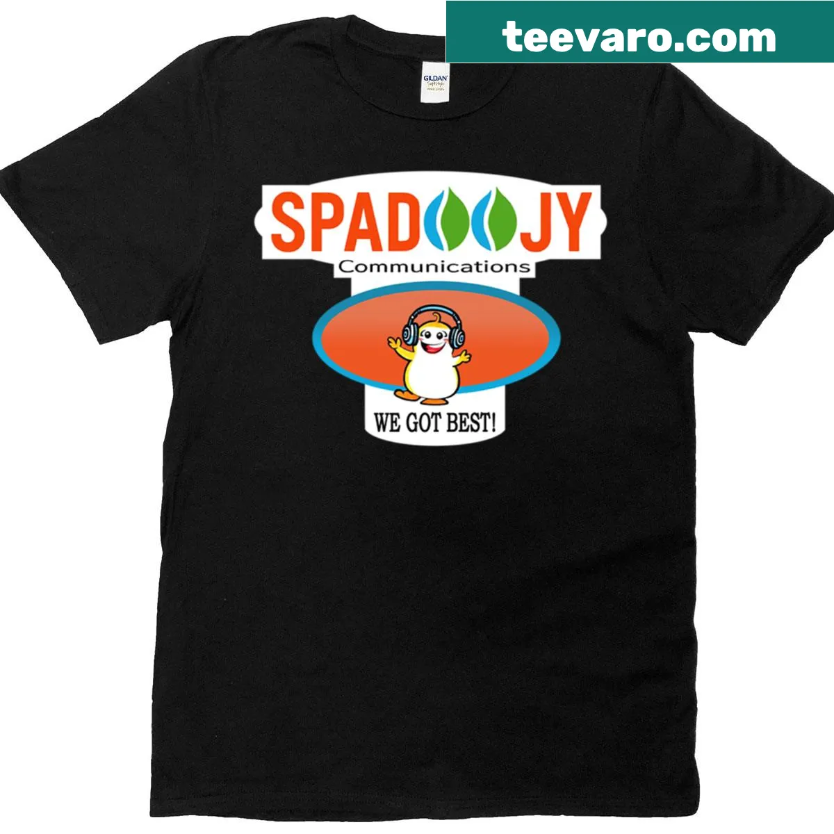 Fun Spadoojy logo printed on a casual T-shirt — on a men's t-shirt