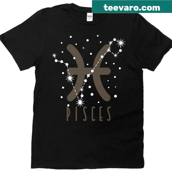 Typographic T-shirt featuring the Pisces star sign graphic
