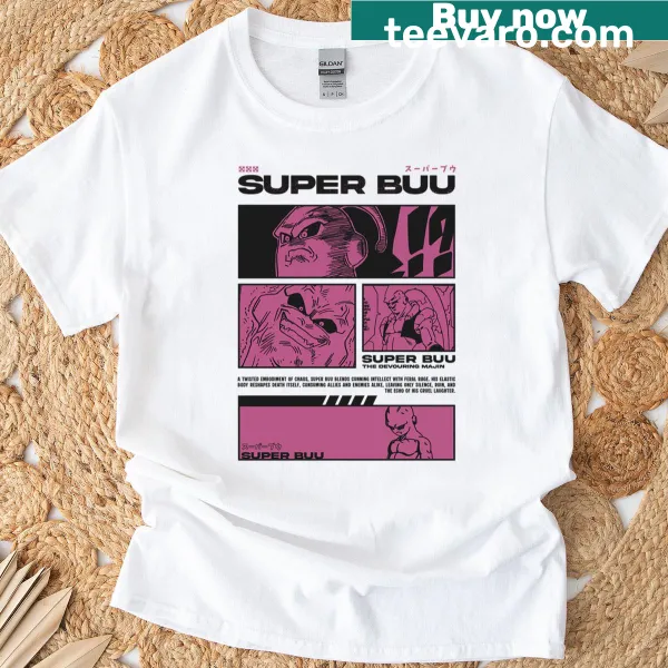 Super Buu graphic t-shirt featuring the character from Dragon Ball