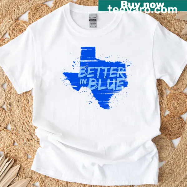 Emblem T-shirt celebrating Texas in a bold blue design