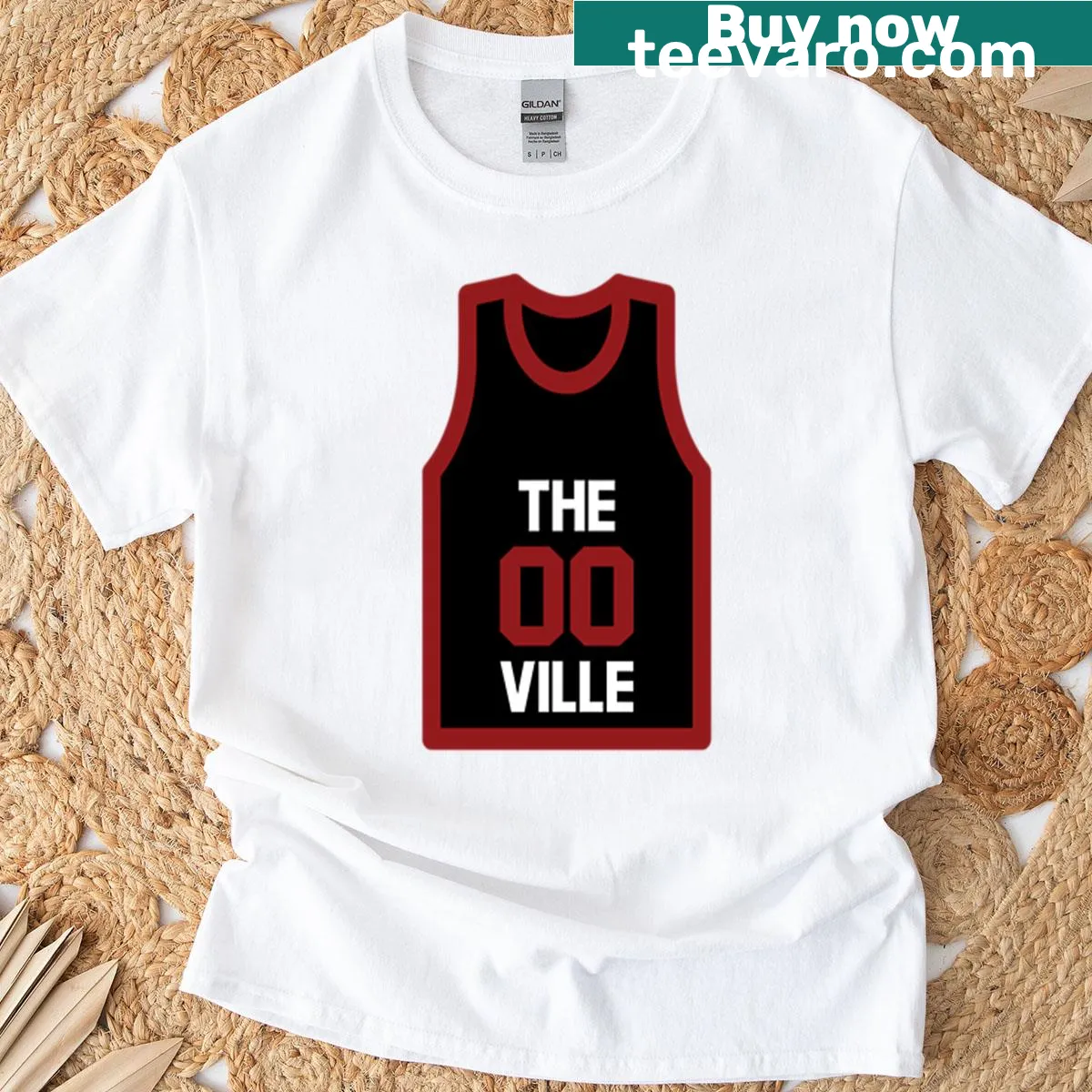 Retro basketball jersey style T-shirt for sports enthusiasts — on a men's t-shirt