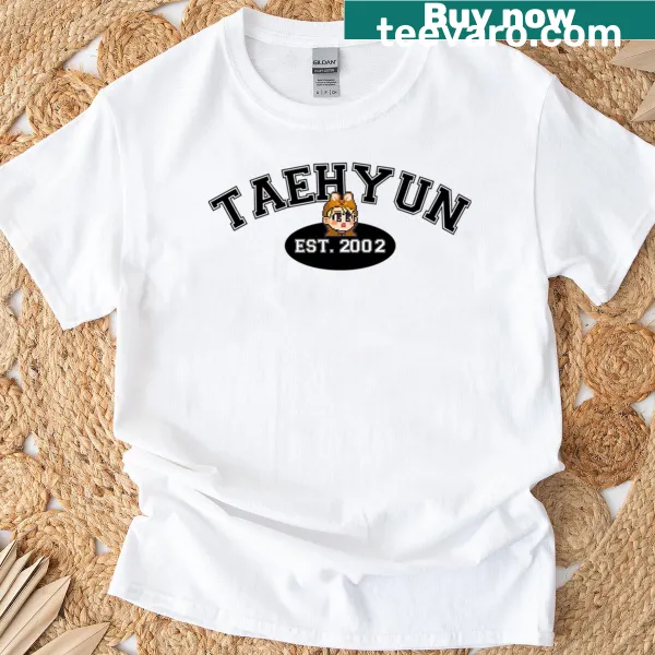 Varsity-style T-shirt featuring Kang Taehyun from Tomorrow X Together