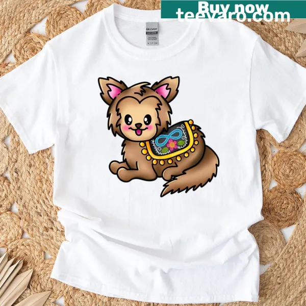 Cute cartoon puppy graphic on a T-shirt