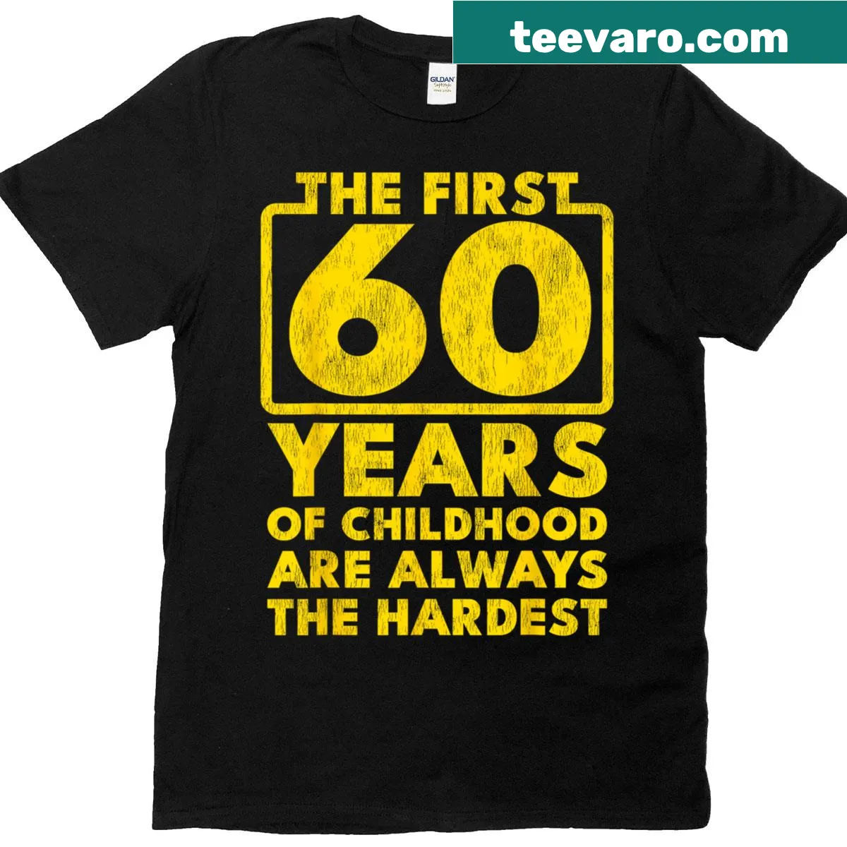 Funny vintage style 60th birthday gag T-shirt for men — on a men's t-shirt