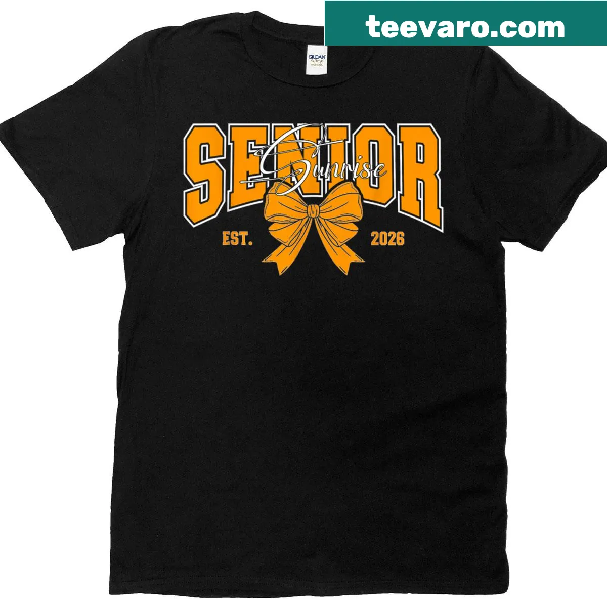 Vintage graduation T-shirt for Class of 2026 with Senior Sunrise text — on a men's t-shirt