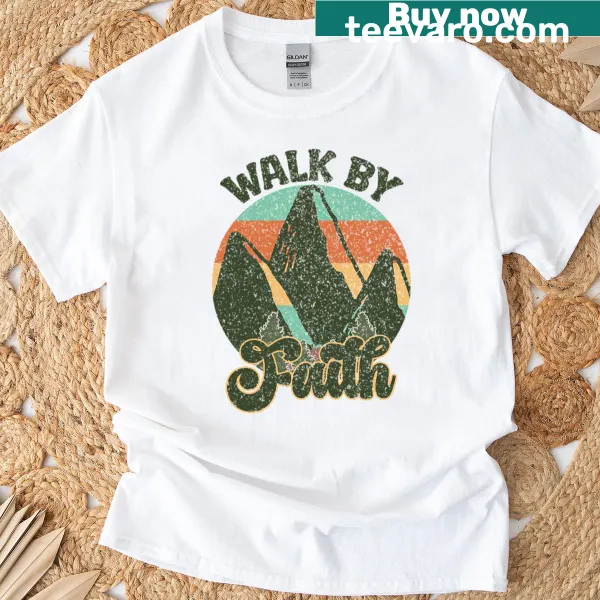 Inspirational typography on a faith-themed t-shirt