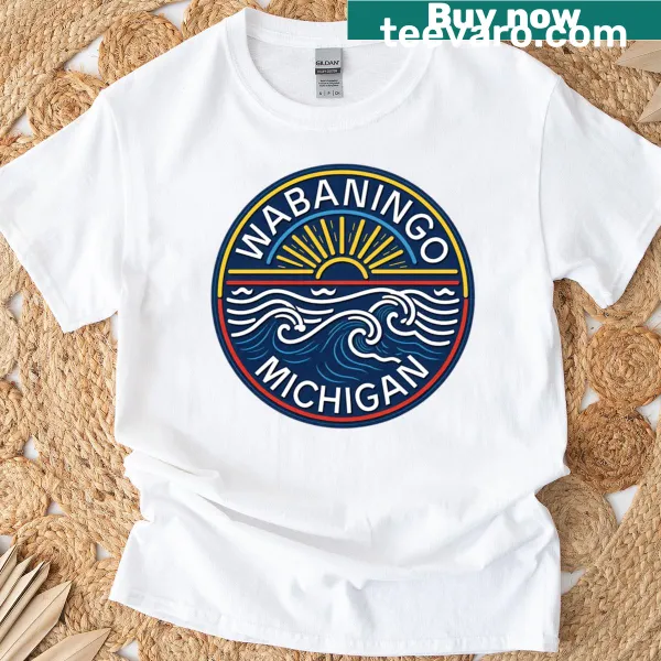 Retro line art of Wananingo Michigan t-shirt