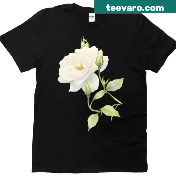 Illustration of an Iceberg Rose on a t-shirt