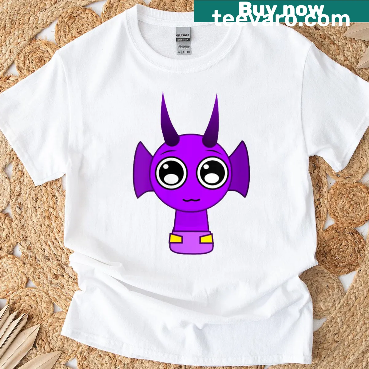 Cute Baby Durple character graphic on women's T-shirt — on a men's t-shirt