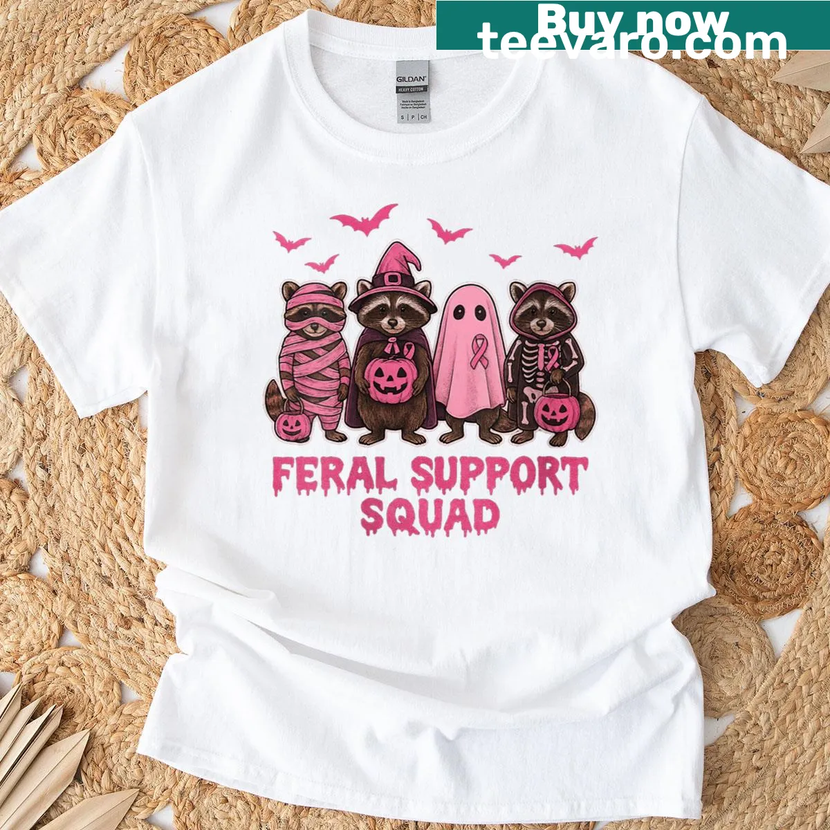 Feral Support Squad T-shirt for Breast Cancer Awareness — on a men's t-shirt