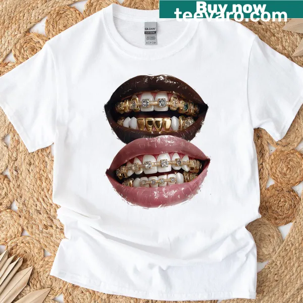 Vintage Y2K lips print graphic T-shirt for women