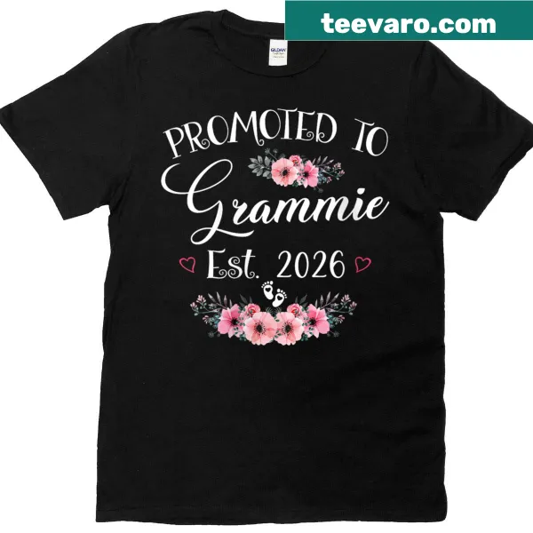Sentimental t-shirt for new grandmothers with floral design.