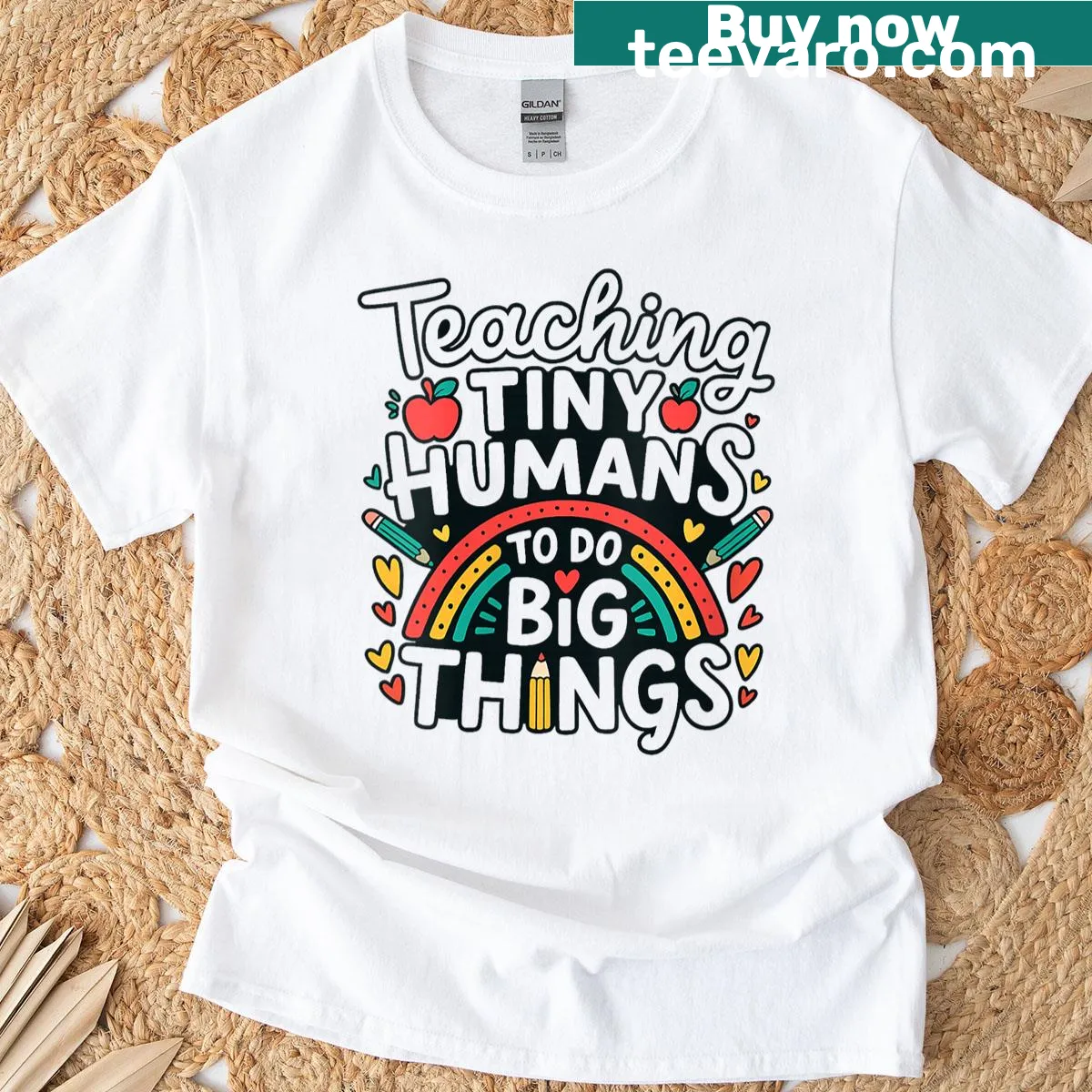 Inspirational T-shirt for women teachers with 'I Teacher' text — on a men's t-shirt