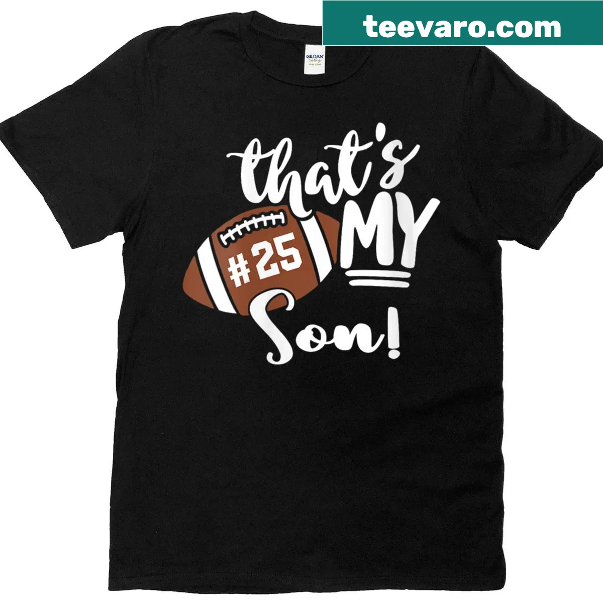 Vintage football mom t-shirt with the number 25 and text — on a men's t-shirt