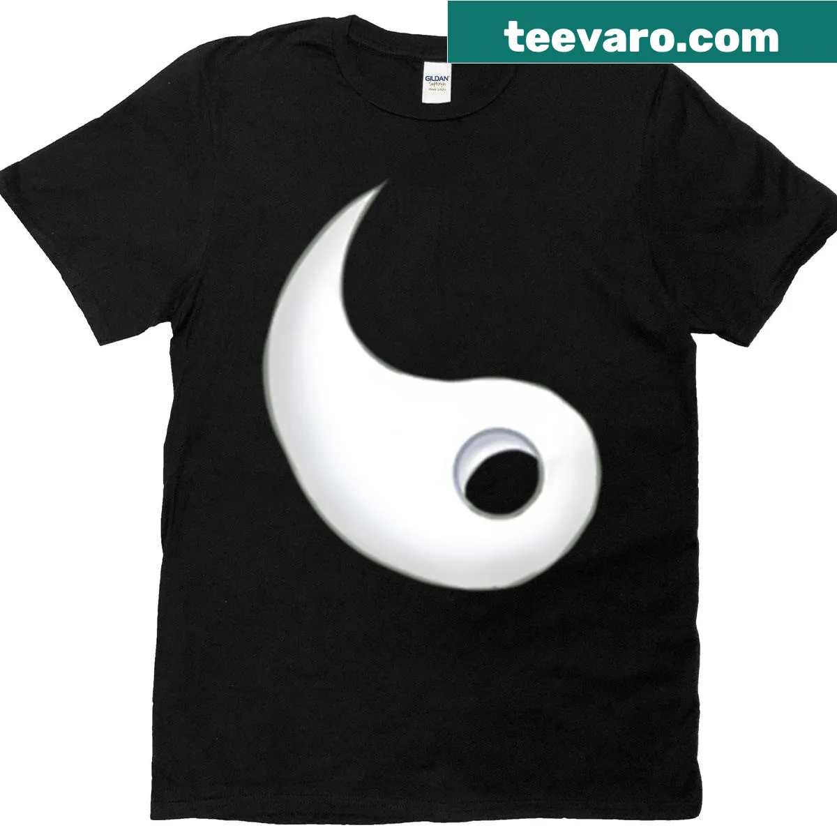 Simple yin-yang symbol couples t-shirt — on a men's t-shirt