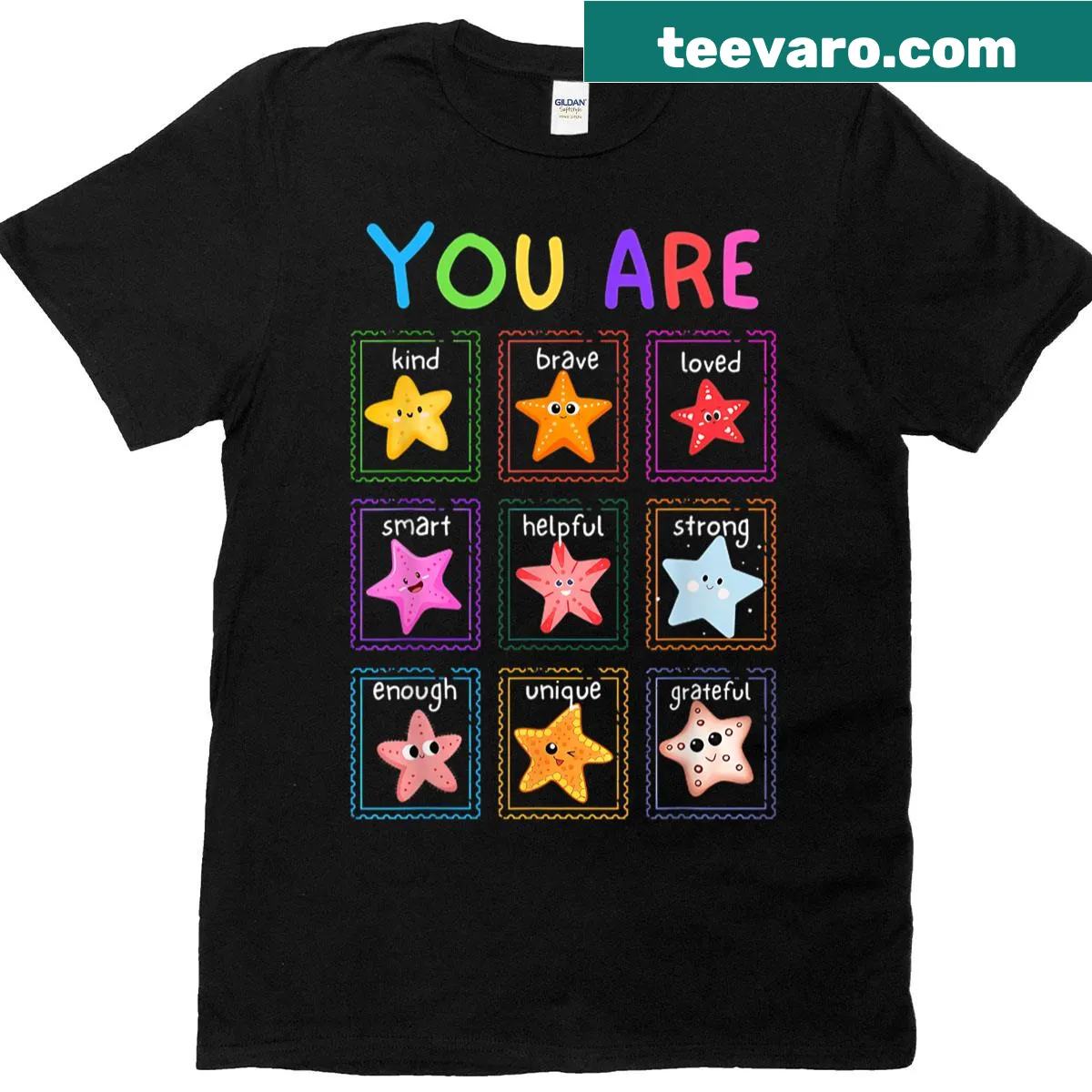 Starfish design with the words 'You Are Kind' for teachers. — on a men's t-shirt