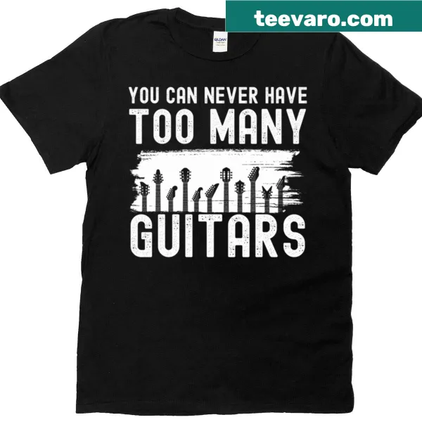 Funny T-shirt for guitar fans with playful typography.