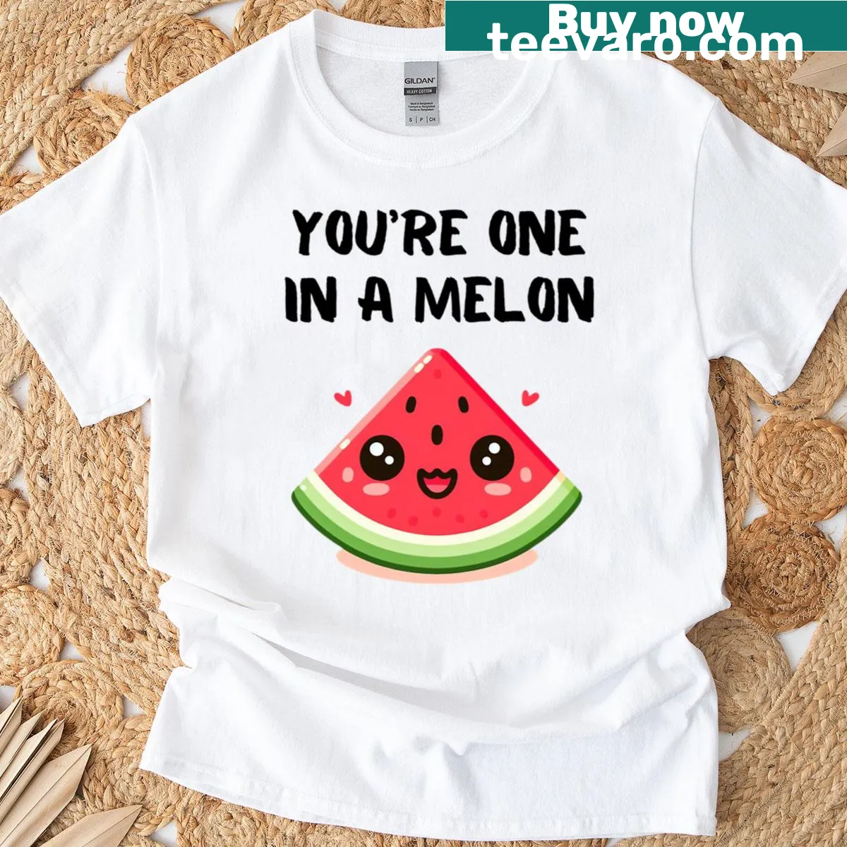 Cute summer fruit pun T-shirt with a watermelon design — on a men's t-shirt