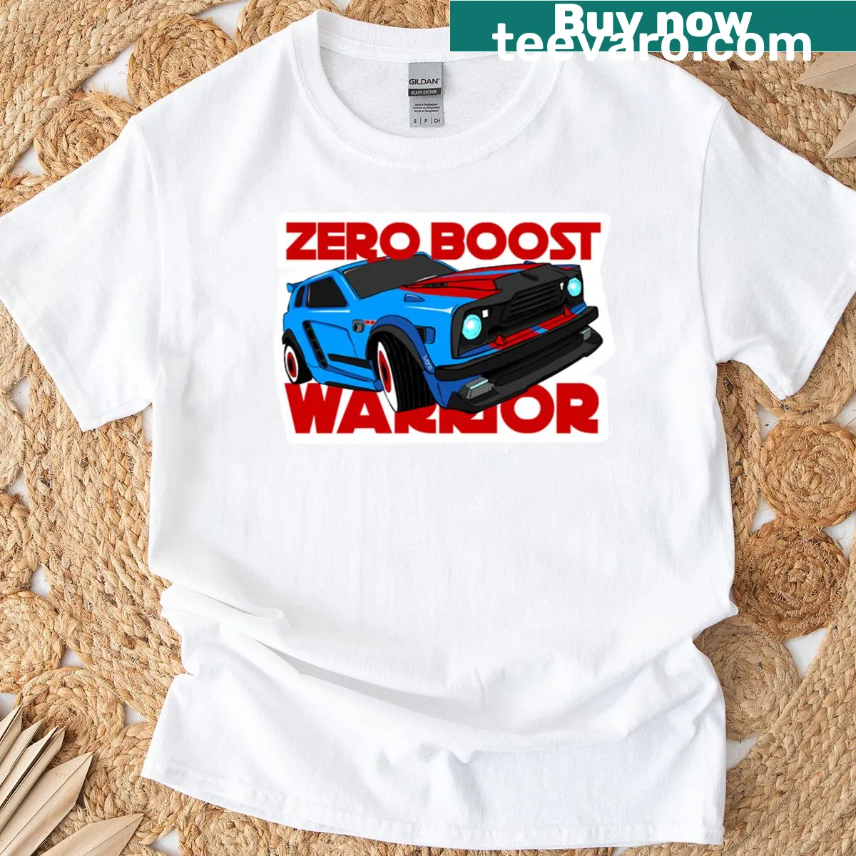 Funny zero boos warrior t-shirt with bold text — on a men's t-shirt
