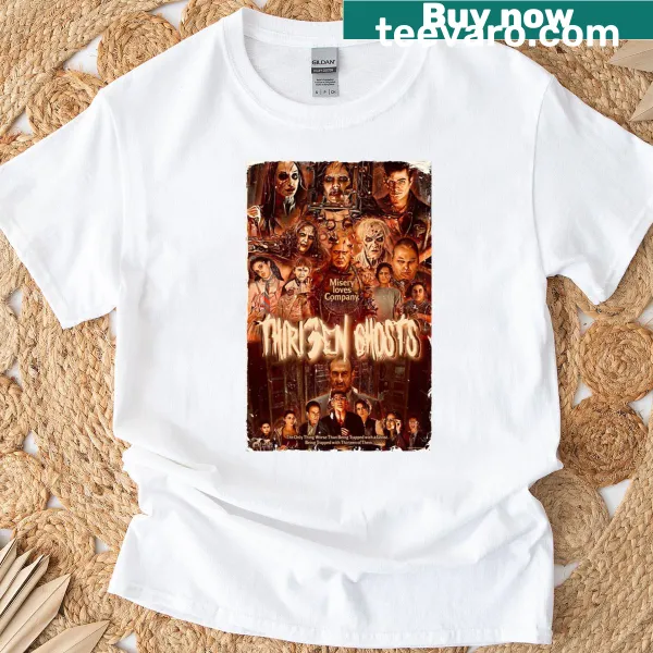 T-shirt featuring whimsical ghost illustrations inspired by 13 ghosts