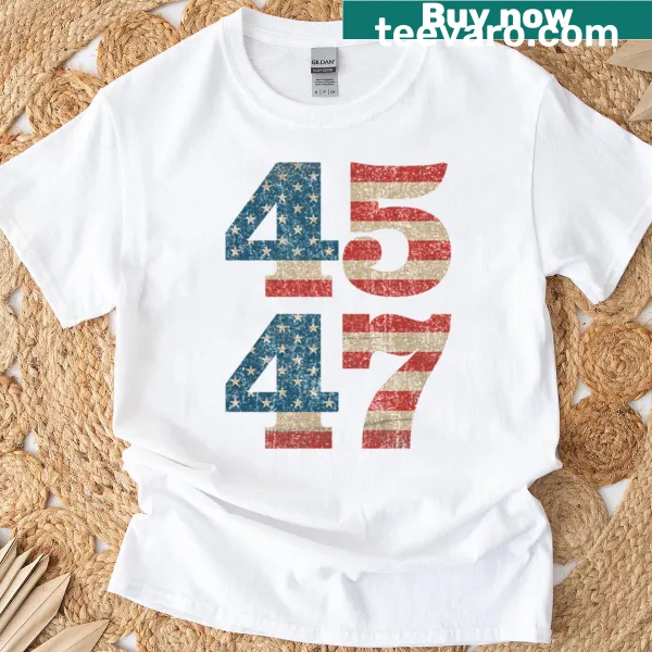 Vintage Trump 2024 T-shirt with American flag design