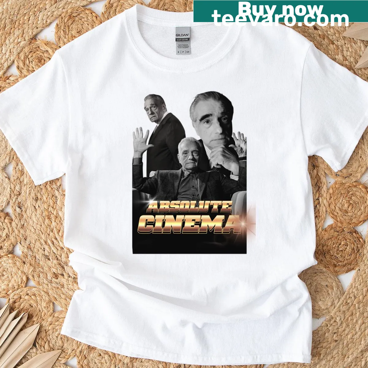 T-shirt featuring tribute design to Martin Scorsese and cinema — on a men's t-shirt