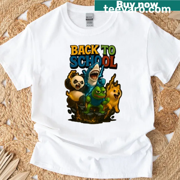 Oversized T-shirt designed for back-to-school wear.