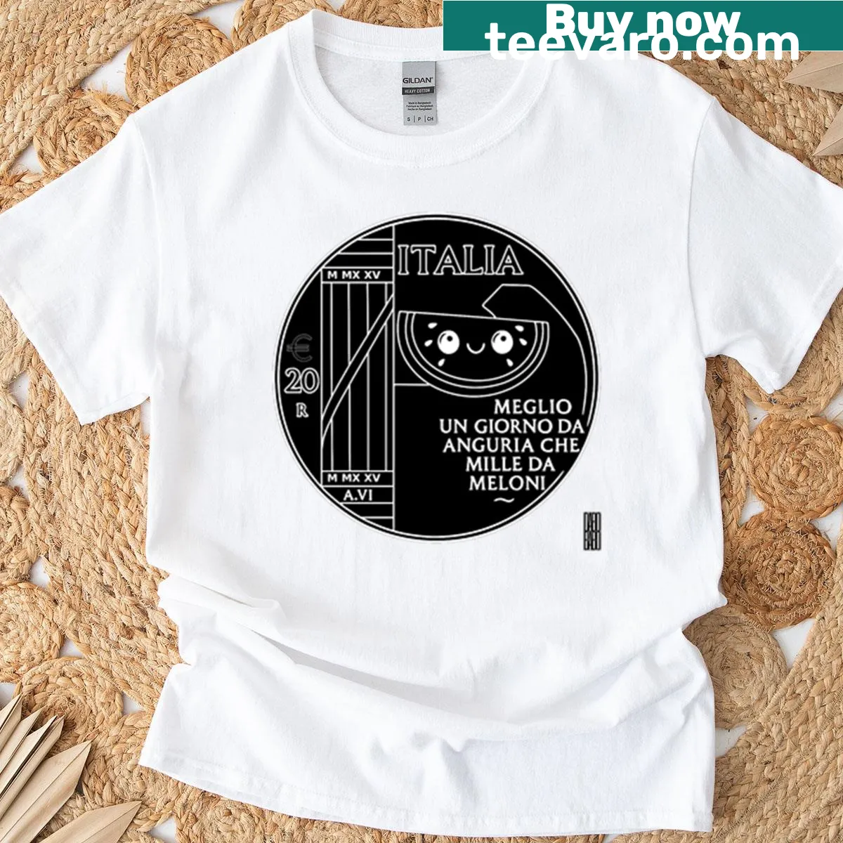 T-shirt with playful text: 'Better A Day As Watermelons Than Thousand As Meloni' — on a men's t-shirt
