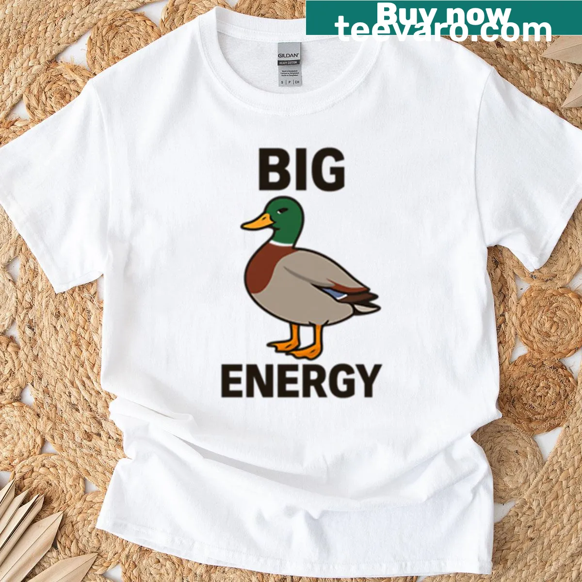 Charming mallard duck graphic with 'Big Duck Energy' text — on a men's t-shirt