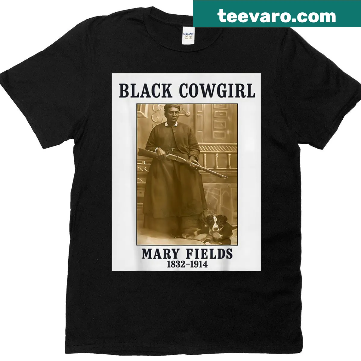 Cowgirl tribute T-shirt design celebrating Western heritage — on a men's t-shirt