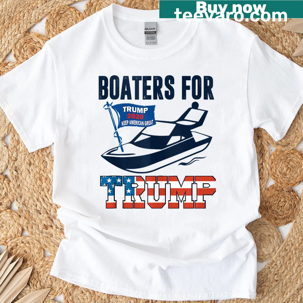 Boaters For Trump slogan T-shirt for political enthusiasts — on a men's t-shirt