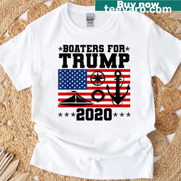 Vintage American Flag t-shirt with Boaters For Trump design.
