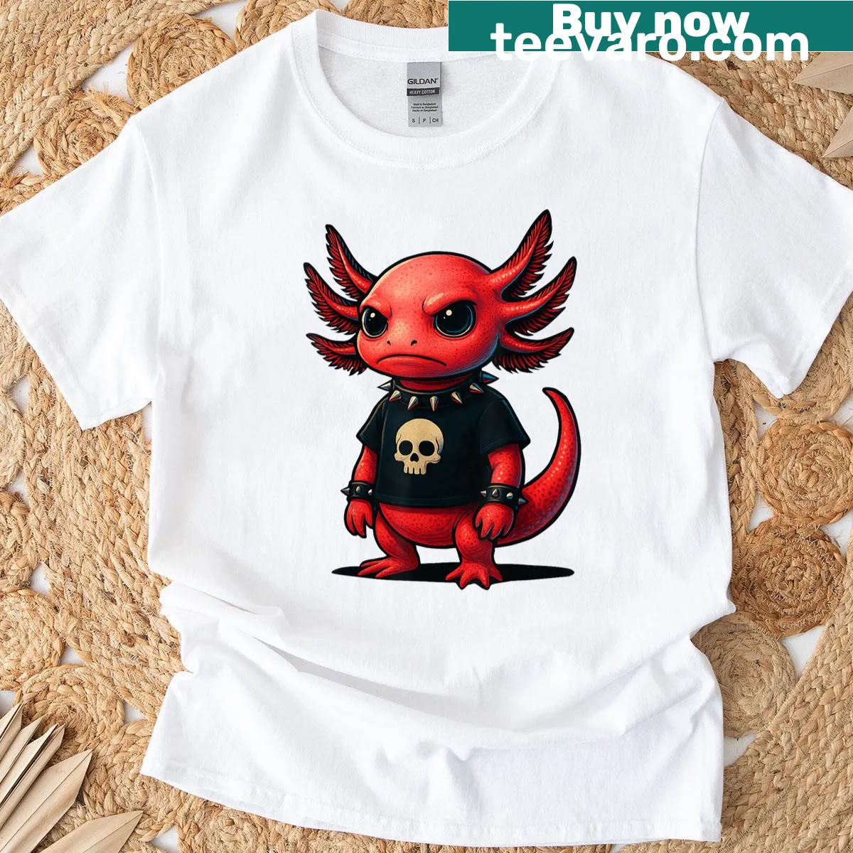 Goth-themed design on a men's and women's t-shirt — on a men's t-shirt